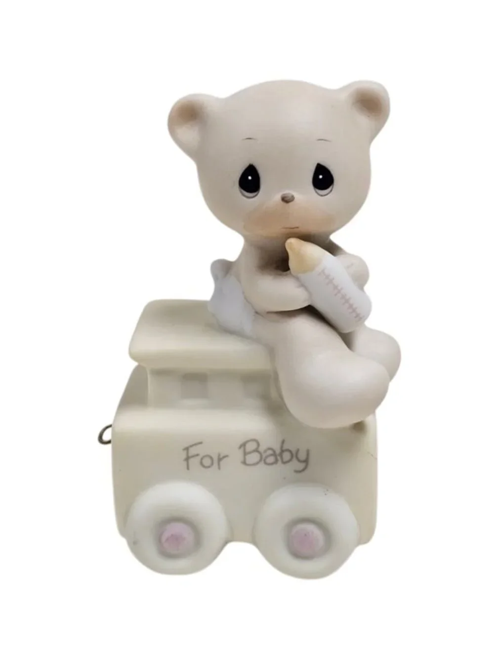 80s - 90s Precious Moments for BABY birthday series train hand-painted figurine